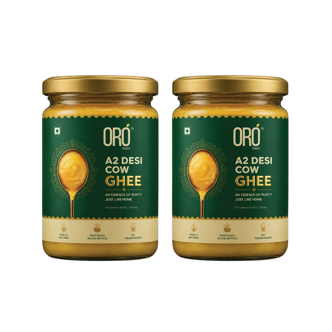 ORO Sampoorn A2 Desi Cow Ghee Combo Pack (2 x 500 ML)