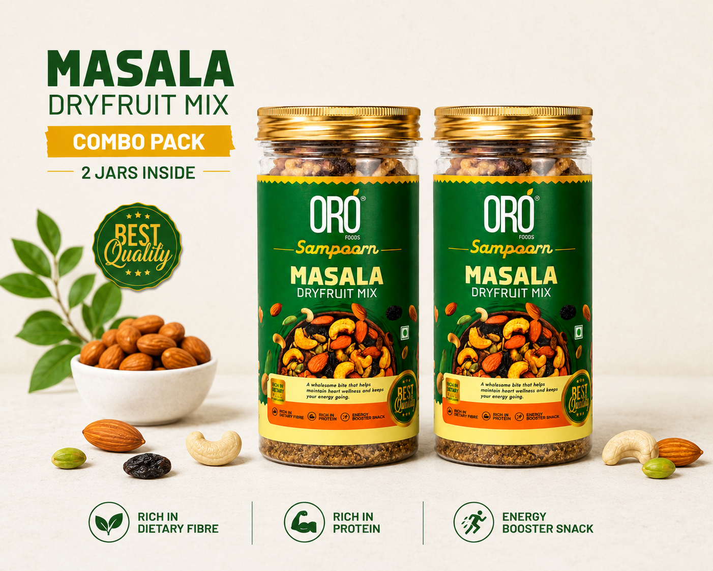 Oro Foods NUT MIX ( 400g Each ) Pack of 2